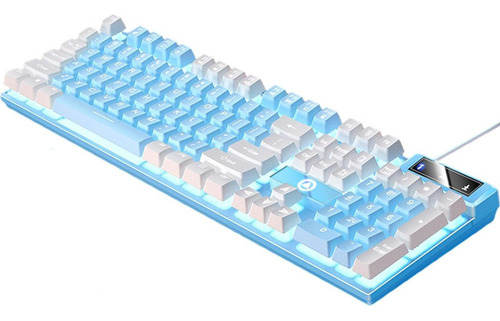 Teclado Mecánico Con Cable Para Juegos Con Azul Blanco