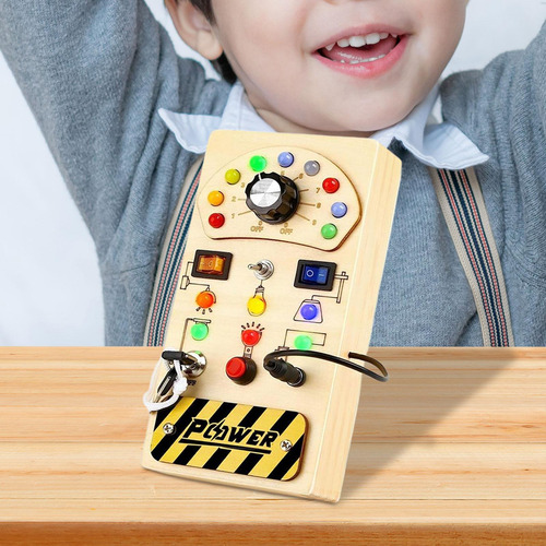 Led Busy Board Tablero Sensorial De Madera Led Para Niños
