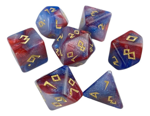 Juego De Dados Poliédricos D20 D12 D10 D8 D6 D4, 7 Piezas