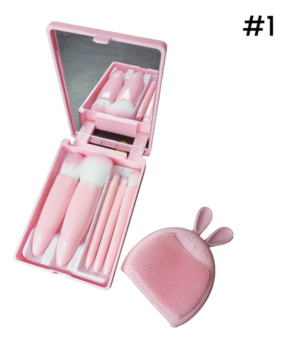 Set Brochas Maquillaje Espejo Pincel Dama Estuche Makeup Kit