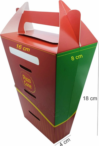 Caixa Embalagem Delivery 2 Pizza Cone 500un