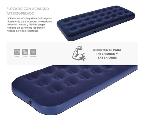 Colchón Inflable Individual Camping Cama De Aire Portátil Hw