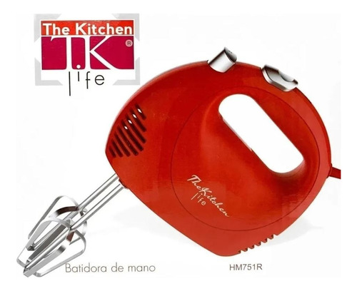 Batidora De Mano The Kitchen Life 5 Velocidades 150w Roja Color Rojo