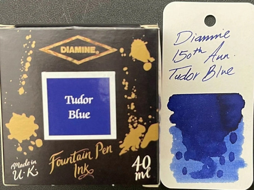 Tinta Diamine Tudor Blue 40 Ml, Edición 150 Aniversario