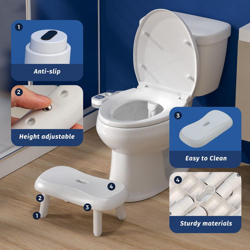 Taburete De Inodoro Clirass Squat Ajustable De 6,7 A 9 Altur
