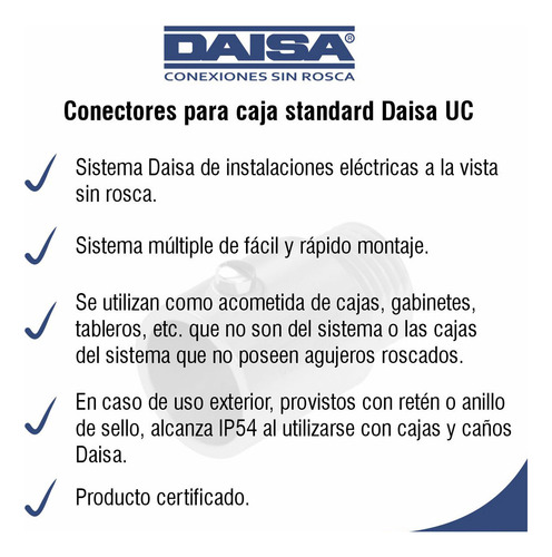 Conector Largo Caño 7/8 Rosca 3/4 Daisa Interior