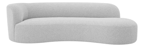 Divã Recamier Orgânico Tokyo 200cm Lado Direito Linho Cor Cinza claro