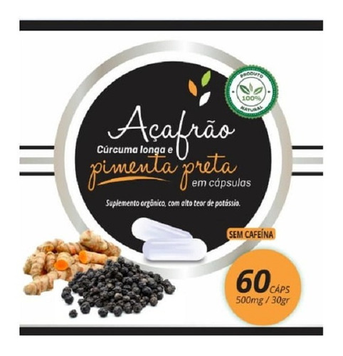 Açafrão Com Pimenta Preta 500mg 60 Caps