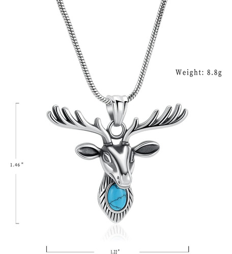Collar De Urna Con Cabeza De Ciervo Para Cenizas, Joyería De