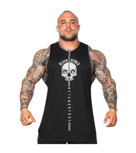 Musculosa Gym Gimnasio Entrenamiento Leñador Black Skull