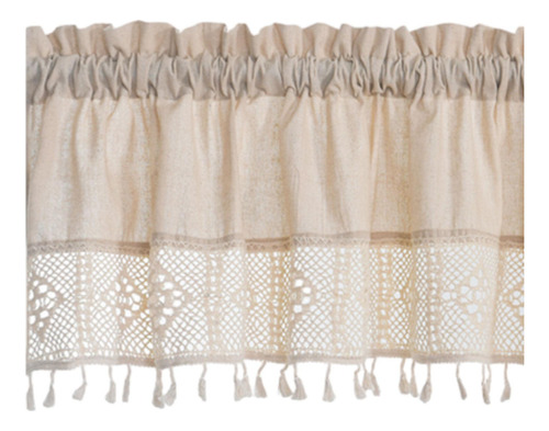 3 Cortinas De Arpillera Con Bolsillo Para Varillas, Cortinas