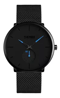 Reloj Hombre Skmei 9185 Acero Negro Minimalista Gtia Top Vip