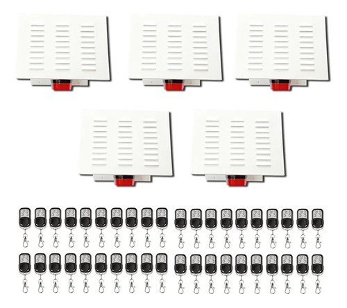 Pack 5 Alarma Comunitaria 15w  + 5 Baterias  + 40 Controles