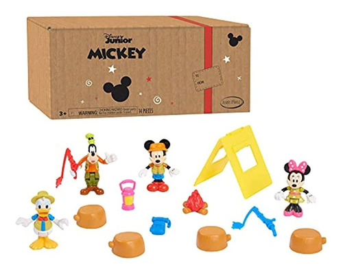 Juego De Figuras De Campamento De 14 Piezas, Mickey Mouse, M