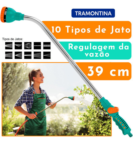 Esguicho Hidropistola Multifunção Com Cabo Tramontina