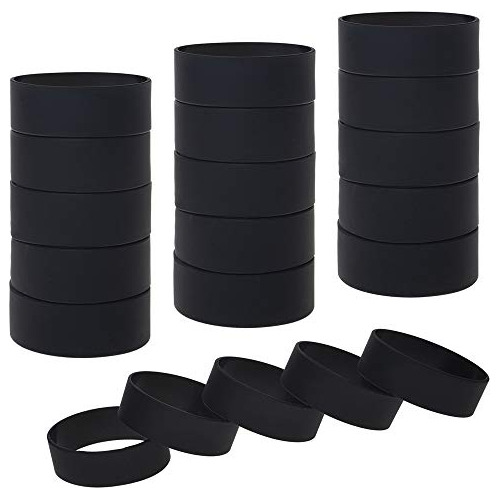 20 Pcs Rubber Bracelets 1 Inch Wide Silicone Wristbands...