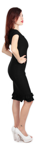 Vestido Ajustado Elastiz Fiesta Volados Pinup Flamenco Tango