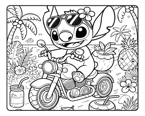 Livro De Colorir Stitch Capa Holográfica Dura 50 Desenhos Folha 180 G Wire-o Estilo Bobbie Goods Caderno Pintar Livro Colorir Para Adultos E Crianças Stitch Menina