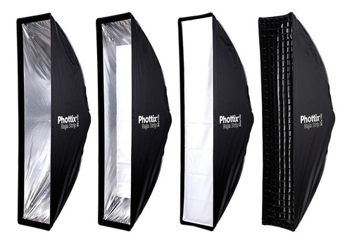 Imagen 3 de 9 de Soft Box Strip 30x140cm Plegable Grid Phottix Raja P/ Bowens