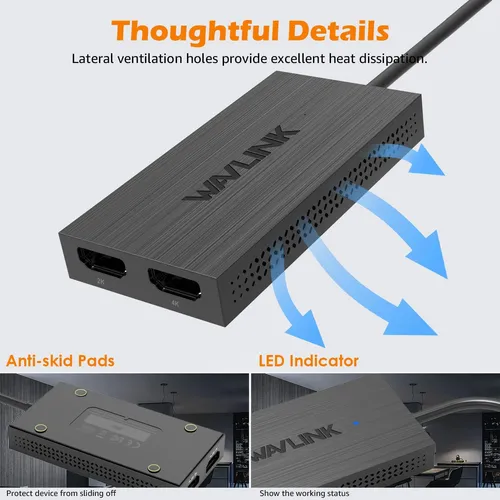 Wavlink P/ Adaptador Usb-c Usb 3.0 A Hdmi Dual Pantalla Ext.