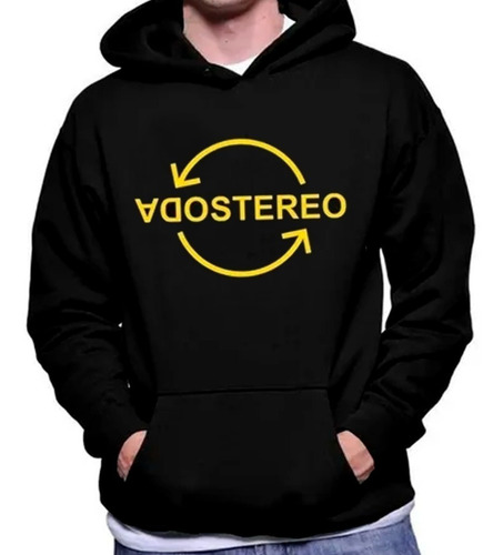 Imagen 1 de 2 de Poleron Estampado Soda Stereo Logo Amarillo Musica Rock
