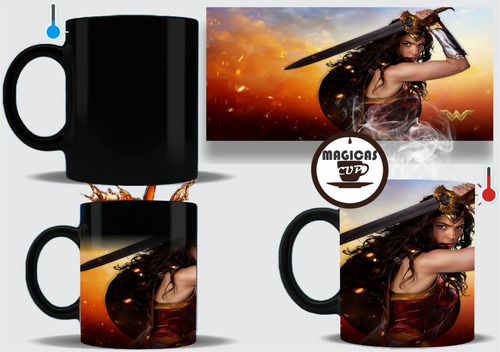 Imagen 2 de 4 de Taza Mágica Mujer Maravilla Wonder Woman