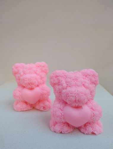 Jabones De Ositos Rosas Para Souvenir X 10 + Bolsa Organza