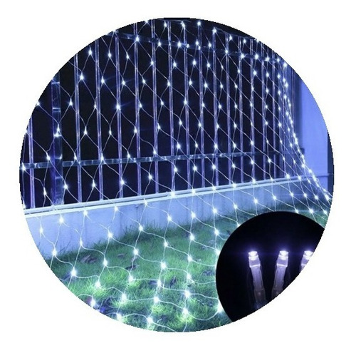 Imagen 1 de 5 de Cortina Luz Led Blancas 1,5x1,5m Deco Navideña Bodas Fiestas