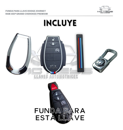 Funda Llave Dodge Journey Ram Jeep Grand Cherokee Cromo