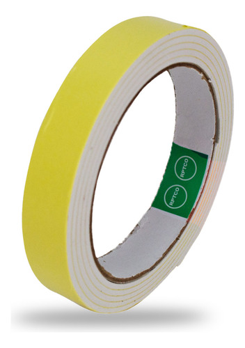 Fita Adesiva Dupla Face Espuma Rptco 18mm X 1,5m Cor Branco Liso