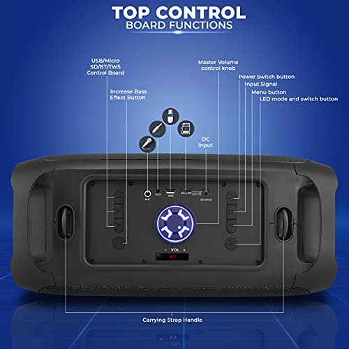 Pyle Wireless Portable Bluetooth Boombox Altavoz - 2ybk2
