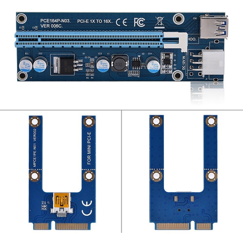 Mini Pci-e To Pci Express16x Extender Riser Adapter With Sat