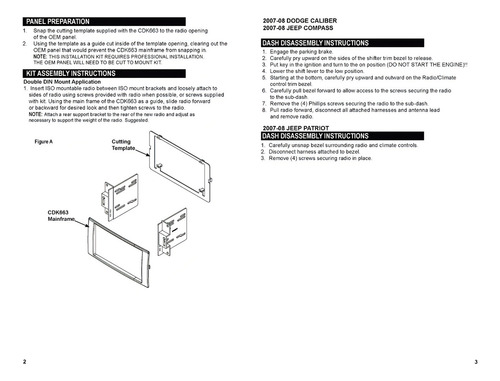 Frente Para Estéreo 2 Din Jeep Patriot 2007 A 2008 Cdk663