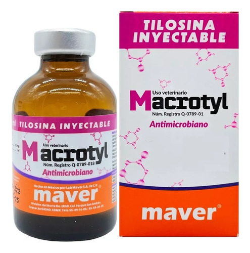 Macrotyl 25ml //contra La Coriza, Còlera // P/gallos Gallina