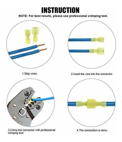 Glarks Conector Terminal Crimpado Aislado Nailon Pala Dama