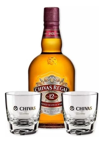 Chivas Whisky  12 Años + 2vasos