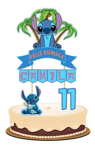 Stitch Cake Topper Adorno Para Tortas Personalizados