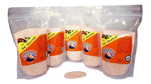 Sal Rosada Himalaya Fina Pack 5 Bolsas 500g, 2,5k.res.seremi