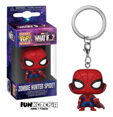 Imagen 3 de 3 de Llavero Funko Pop: What If. Zombie Hunter Spidey - Spiderman