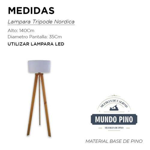 Lampara Tripode Nordico Mesa Ratonas X 2 Combo Somos Fabrica