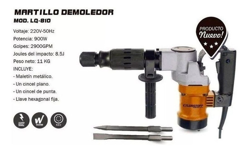 Imagen 3 de 9 de Martillo Demoledor Sds Max 8.5j 11kg Lusqtoff Tipo Makita