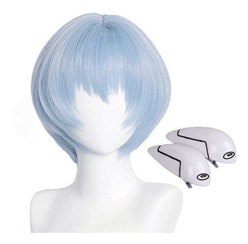 Peluca Cosplay Rei Ayanami Con Pinzas Para El Cabello Eva Sh