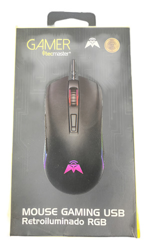 Mouse Gamer Rgb Tecmaster Tm-400509 3600 Dpi Negro