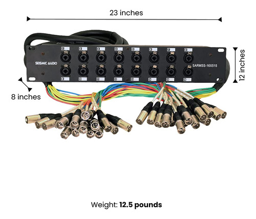 Montaje En Rack De Audio Sísmico Divisor Trs Combo De 16 Can