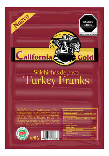 Salchicha California Turkey 900g