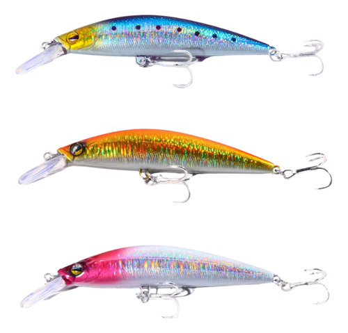 Paquete 3 Minnows Aquastrike De 1 Onza Lances Largos Pesca De Mar