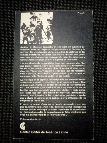 Imagen 4 de 4 de Deporte Violencia Y Politica Amilcar Romero