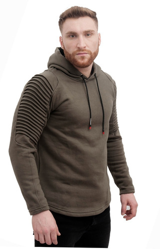 Imagen 7 de 10 de Buzo Hombre Friza Algodon Canguro Entallado Slimfit Sudadera Moda A21