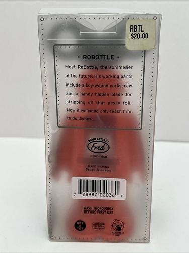 Fred Destapador De Botellas Robot Rojo 2013 Colección Rojo