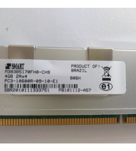Mem. Smart M393b5170fh0-ch9 4gb X 2 = 8gb Proliant Ml370 G6